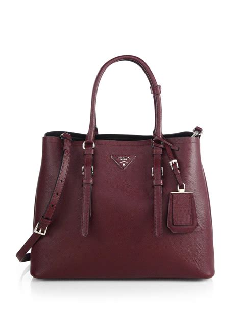 prada red coloured handbags|prada saffiano cuir double bag.